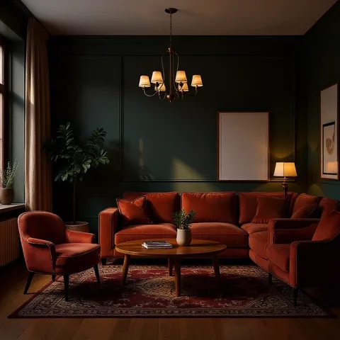 Stue i art deco stil — generert med Lønnlyst