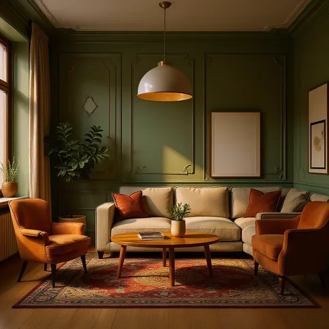 Stue i art nouveau stil — generert med Lønnlyst