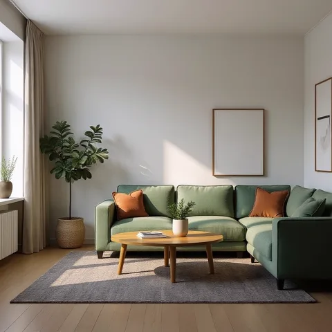 Stue i bauhaus stil — generert med Lønnlyst