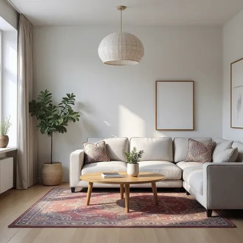 Stue i shabby chic stil — generert med Lønnlyst